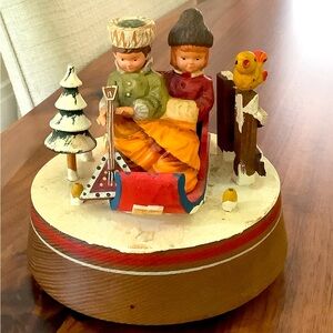 Vintage Anri wooden carved music box play  Lara’s theme